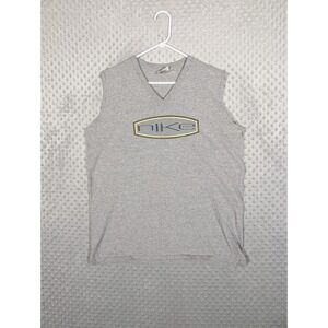 Vintage Nike Sleeveless Shirt Men's Large Sleeveless Tank Gray 80's 90s Made USA
